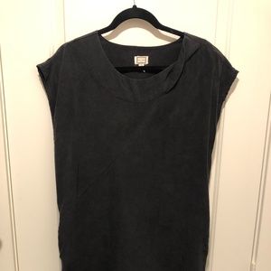 Washed Black Sleeveless Shift Dress
